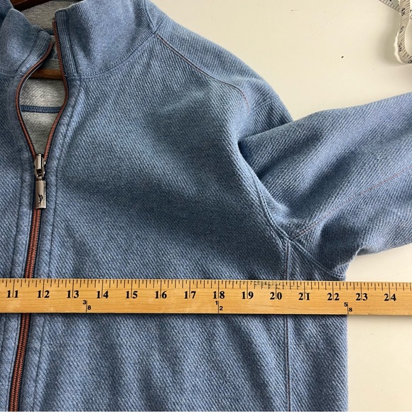 Tommy Bahama Reversible Full Zip Light Blue Neutral Sweater Jacket Sz XL - Picture 5 of 6